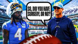 Chargers coach Jim Harbaugh does 180 on Gus Edwards surgery claim_thumbnail